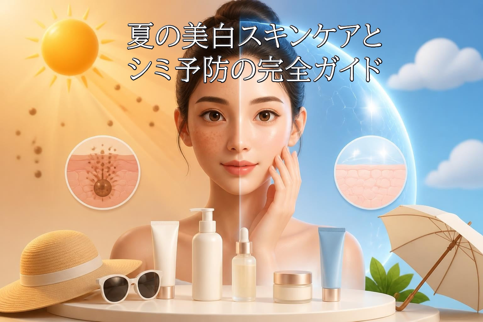 夏の美白スキンケアとシミ予防の完全ガイド2026 – Face D Premium